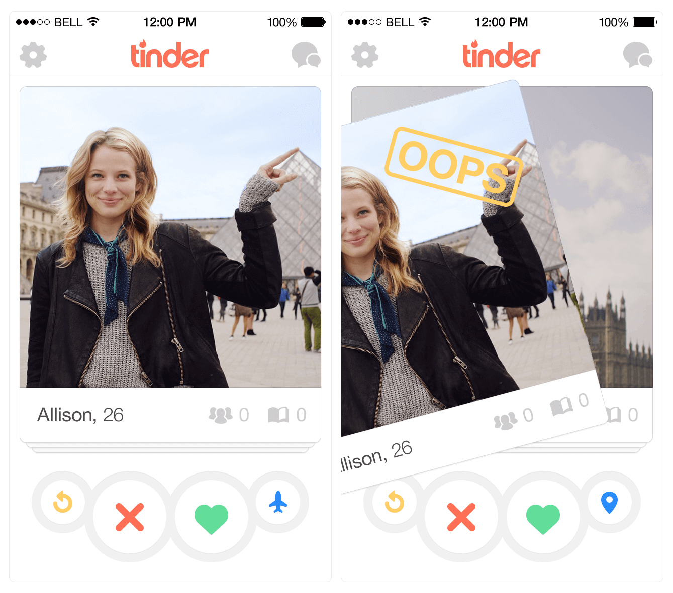 Tinder swipe